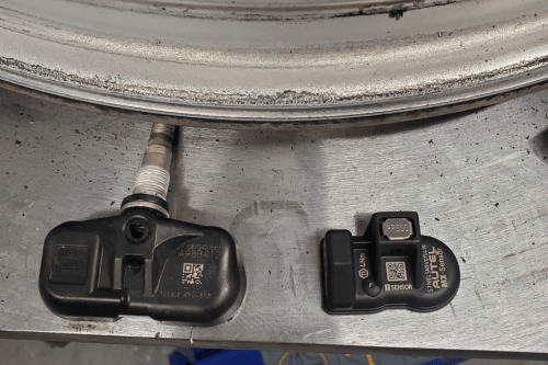 comparison of modern tpms sensors used at boca auto fix for precise tire maintenance.